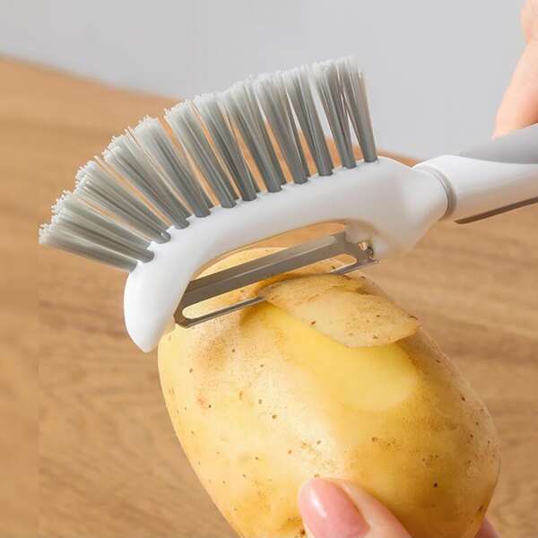 

1pc Peeler With Cleaning Brush, Multicolor