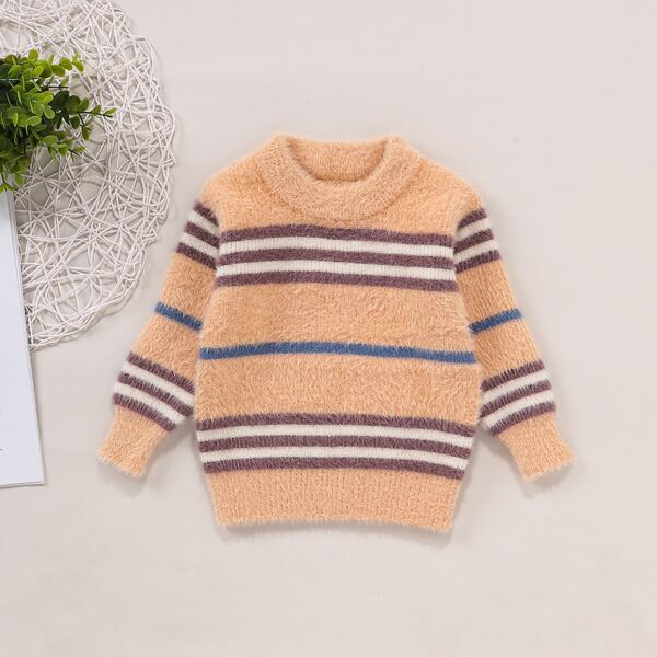 

Toddler Boys Striped Fuzzy Sweater, Multicolor