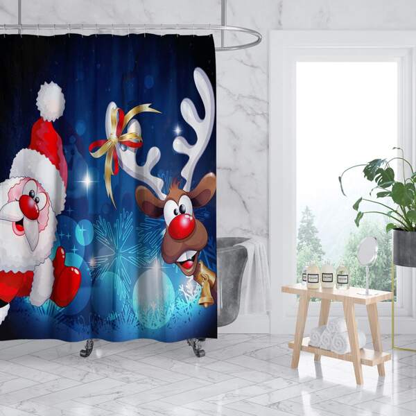 

Christmas Cartoon Graphic Shower Curtain, Multicolor