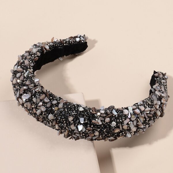 

Rhinestone Decor Hair Hoop, Dark grey
