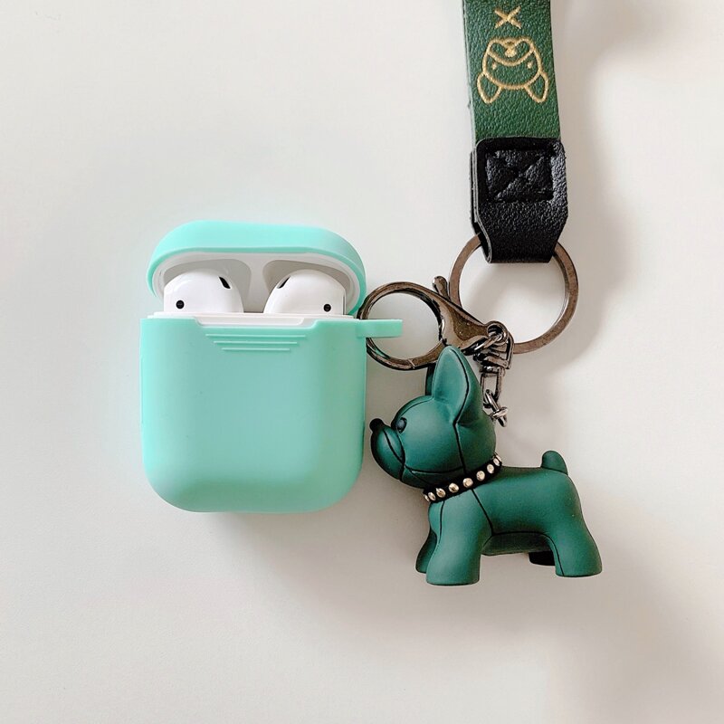 

Dog Charm AirPods Case, Mint blue