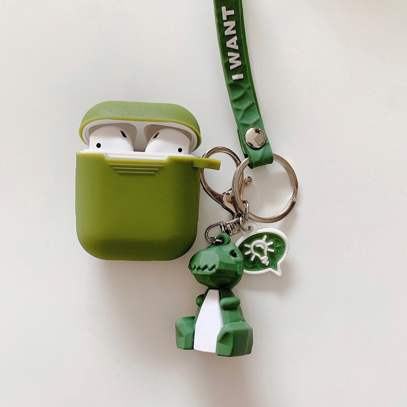 

Dinosaur Charm AirPods Case, Army green