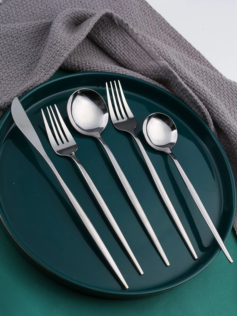 5pcs Stainless Steel Cutlery Set - Silver - View 1