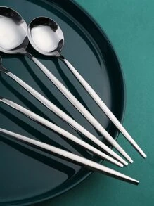 5pcs Stainless Steel Cutlery Set - Silver - View 4