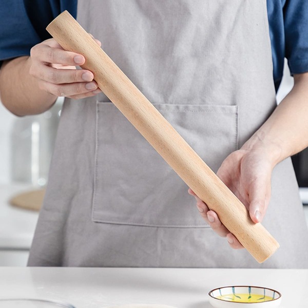 

1pc Wooden Rolling Pin, Khaki