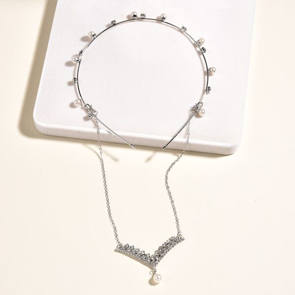 

Faux Pearl Decor Hair Accessory, Silver