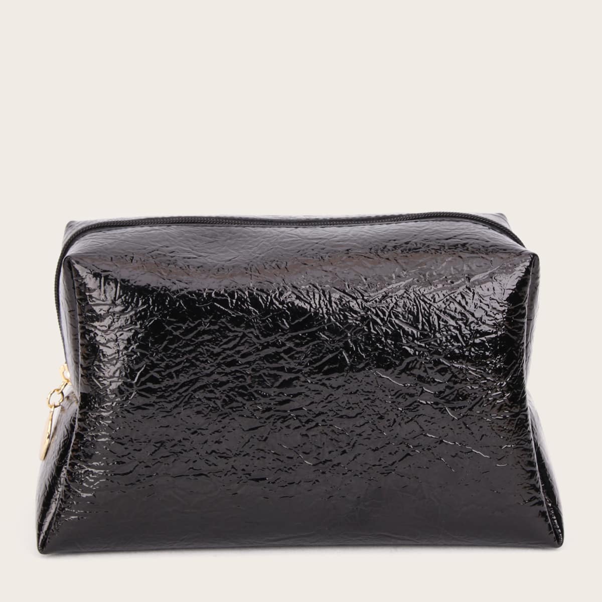 Waterproof Zipper Makeup Bag, Black
