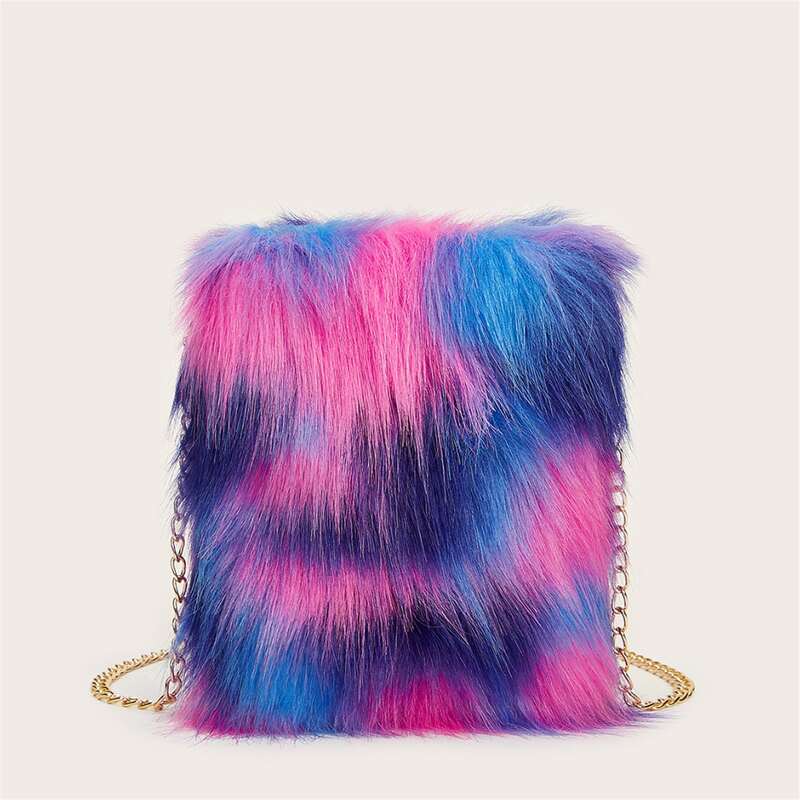 

Fluffy Chain Crossbody Bag, Multicolor