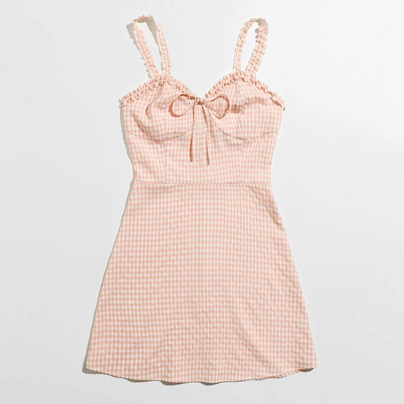 

Gingham Tie Front Cami Dress, Multicolor