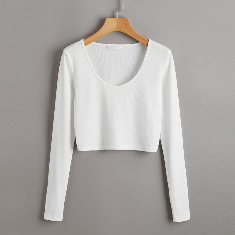 

Solid Crop Tee, White