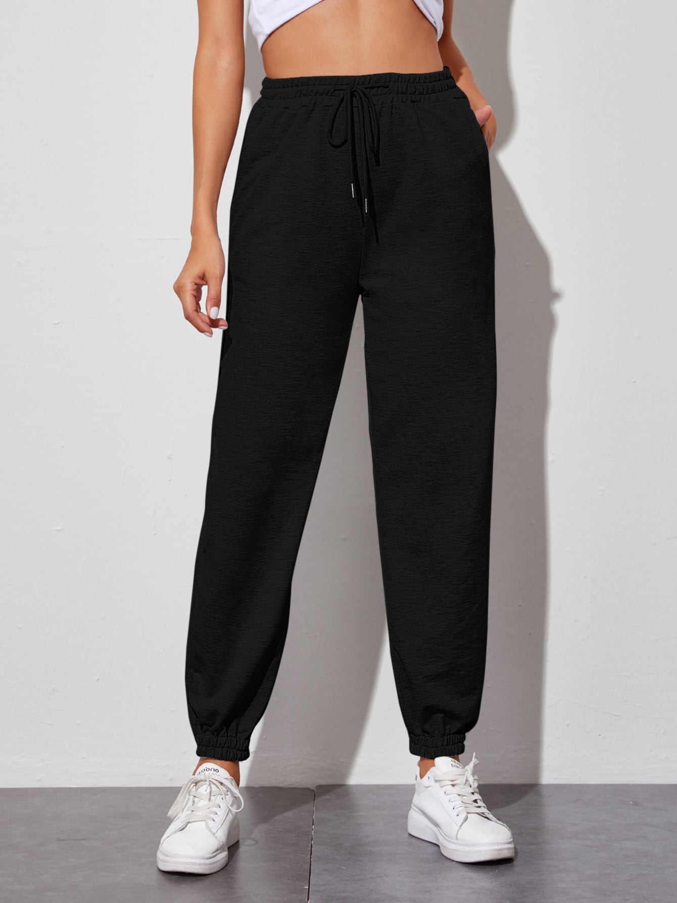 Slant Pocket Drawstring Waist Sweatpants thumbnail