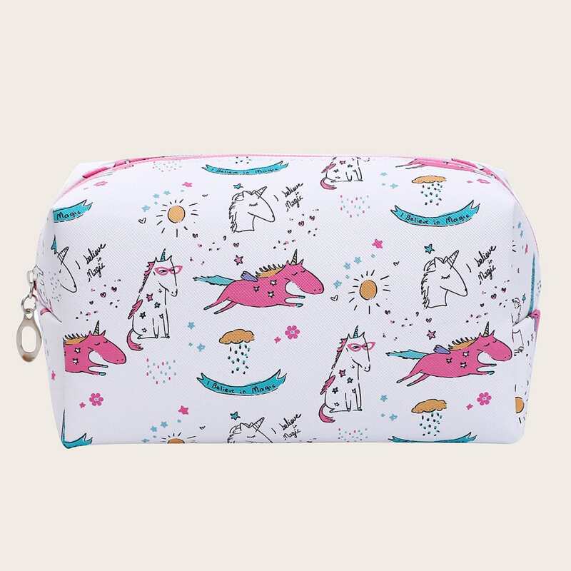

Unicorn Print Makeup Bag, Multicolor