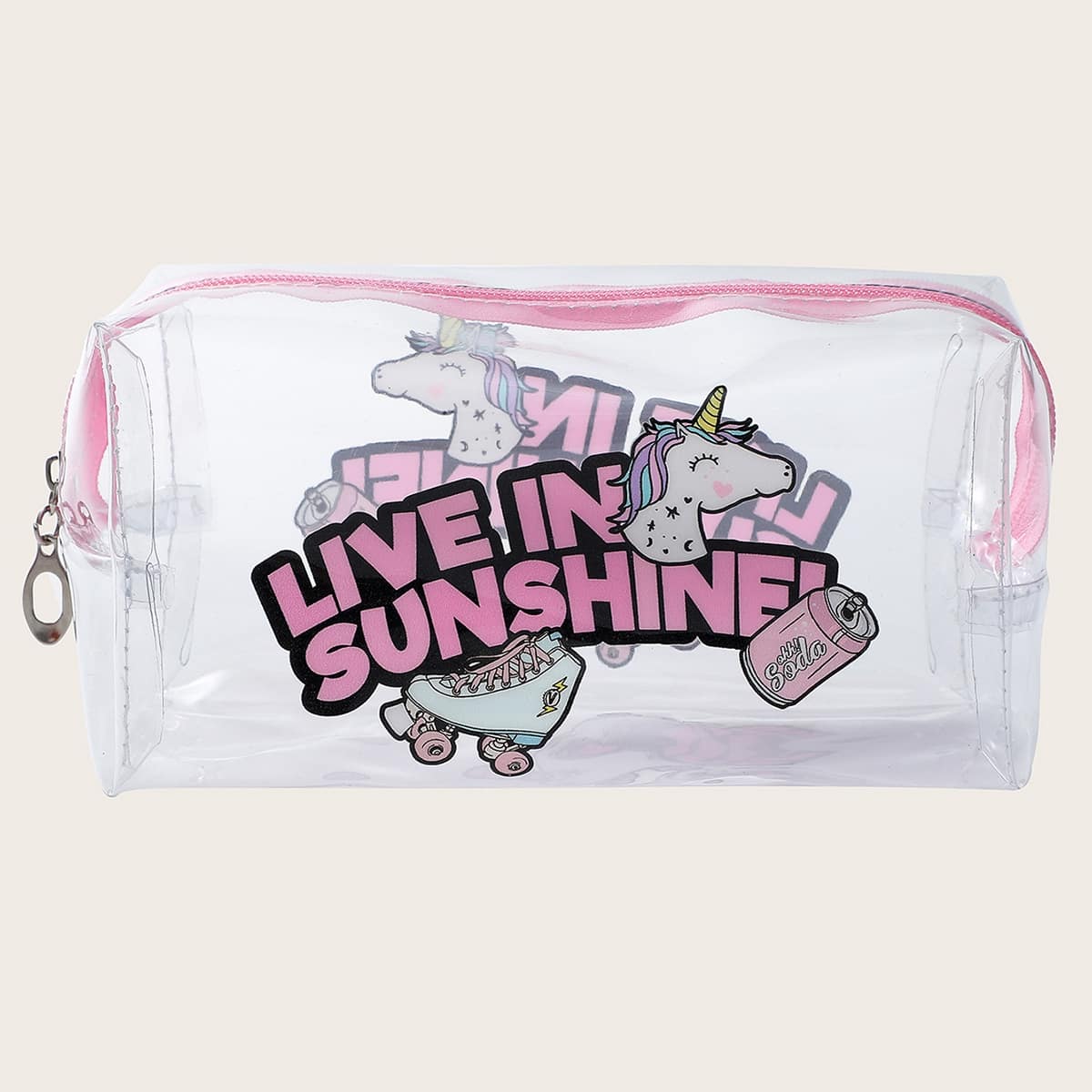 

Unicorn Print Clear Makeup Bag, Multicolor