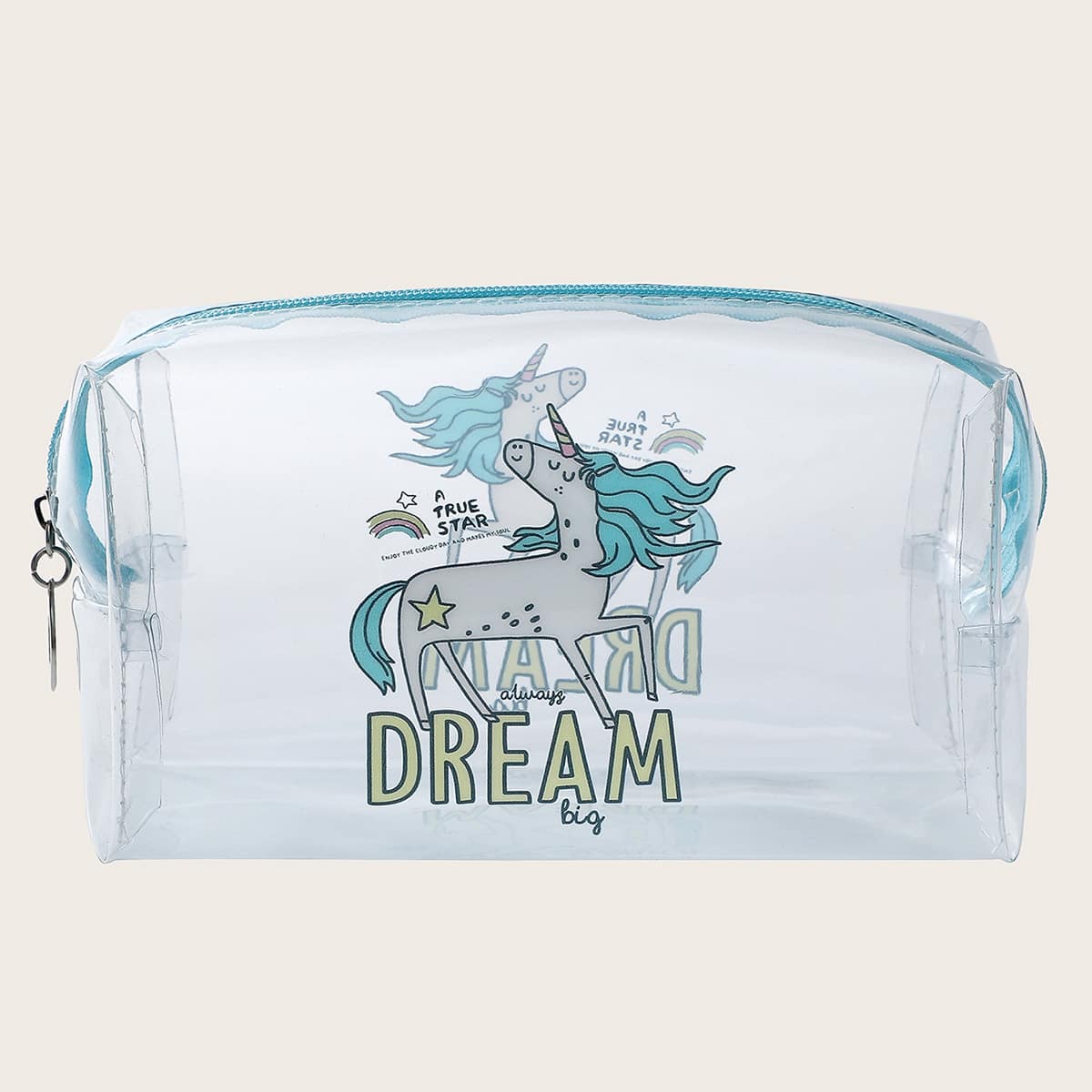 

Unicorn Print Clear Makeup Bag, Multicolor
