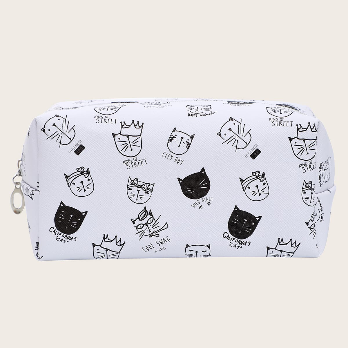 

Cat Print Makeup Bag, Multicolor