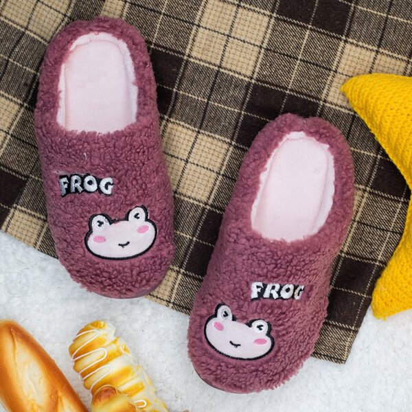 

Cartoon Frog Pattern Bedroom Slippers, Purple