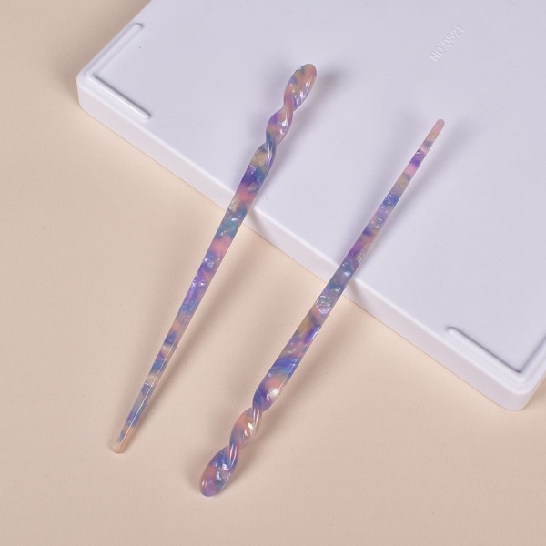 

2pcs Graphic Acrylic Hairpin, Multicolor