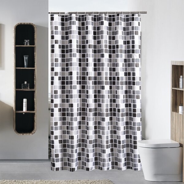 

Kids Mosaic Pattern Shower Curtain With 12hooks, Multicolor
