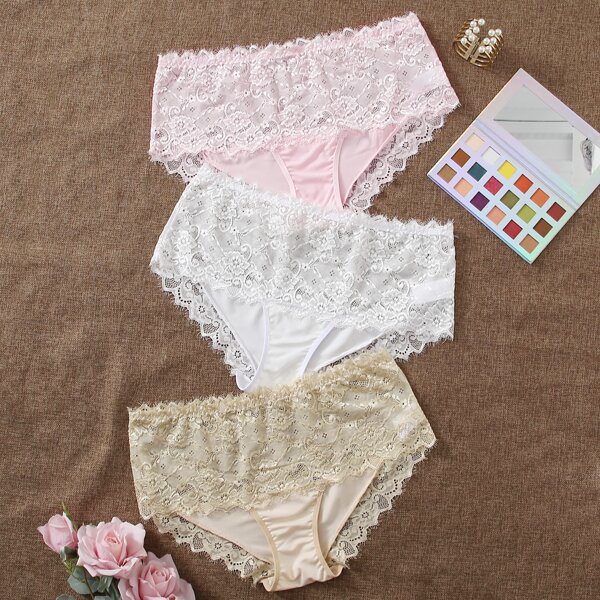 

3pack Plus Floral Lace Panty Set, Multicolor