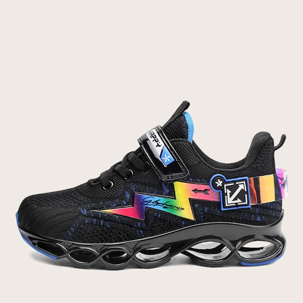 

Boys Velcro Strap Color Block Sneakers, Black
