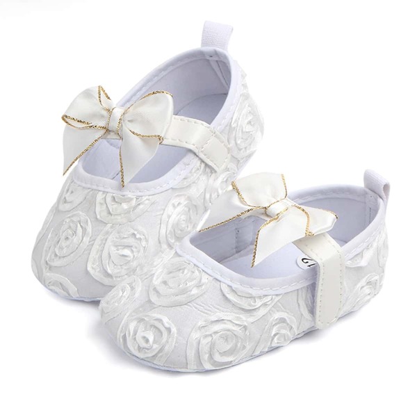 

Baby Girl Bow Decor Flats With Headband, Beige