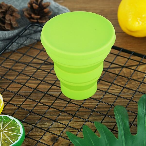 

1pc Foldable Silicone Cup, Lime green neon