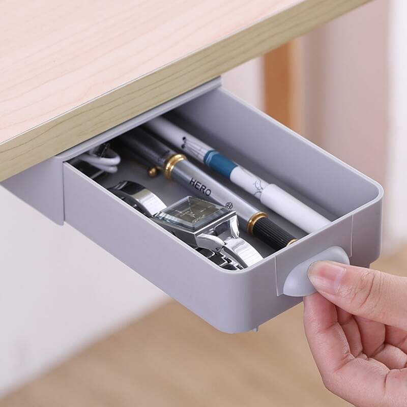 

1pc Hidden Drawer Stationery Storage Box, Multicolor