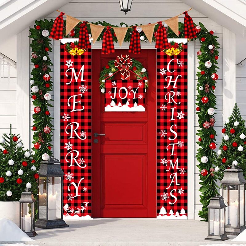 

3pcs Christmas Door Couplet Set, Red