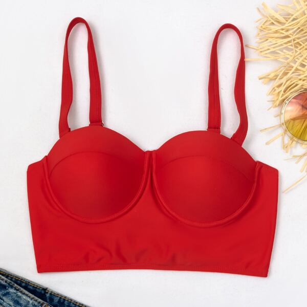 

Push Up Bikini Top, Red