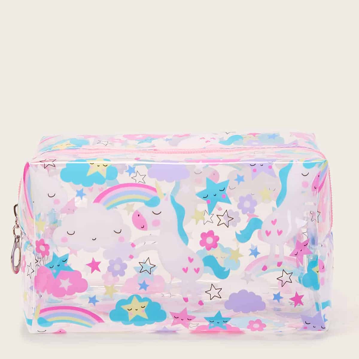 

Unicorn & Star Print Makeup Bag, Multicolor
