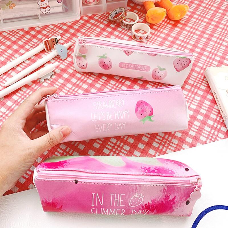 

1pc Strawberry Pencil Bag, Multicolor