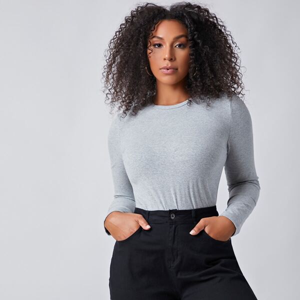 

Plus Solid Top, Grey