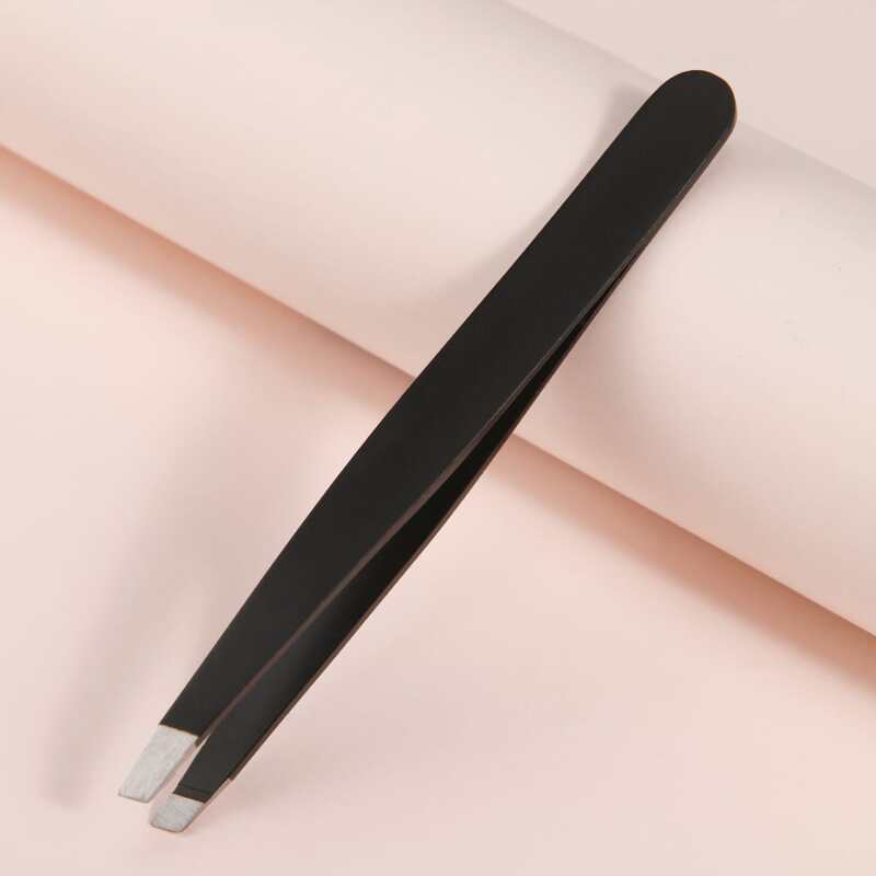 

1pc Solid Eyebrow Tweezers, Black