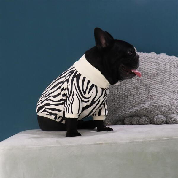 

Zebra Stripe Dog Sweatshirt, Black and white