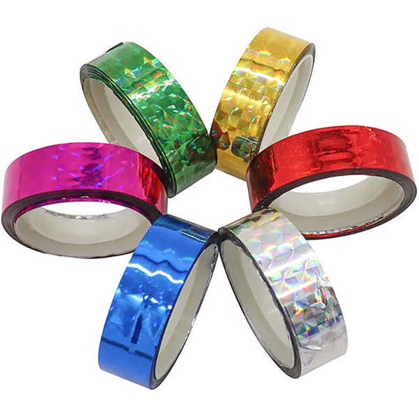 

6rolls Laser Decorative Tape, Multicolor