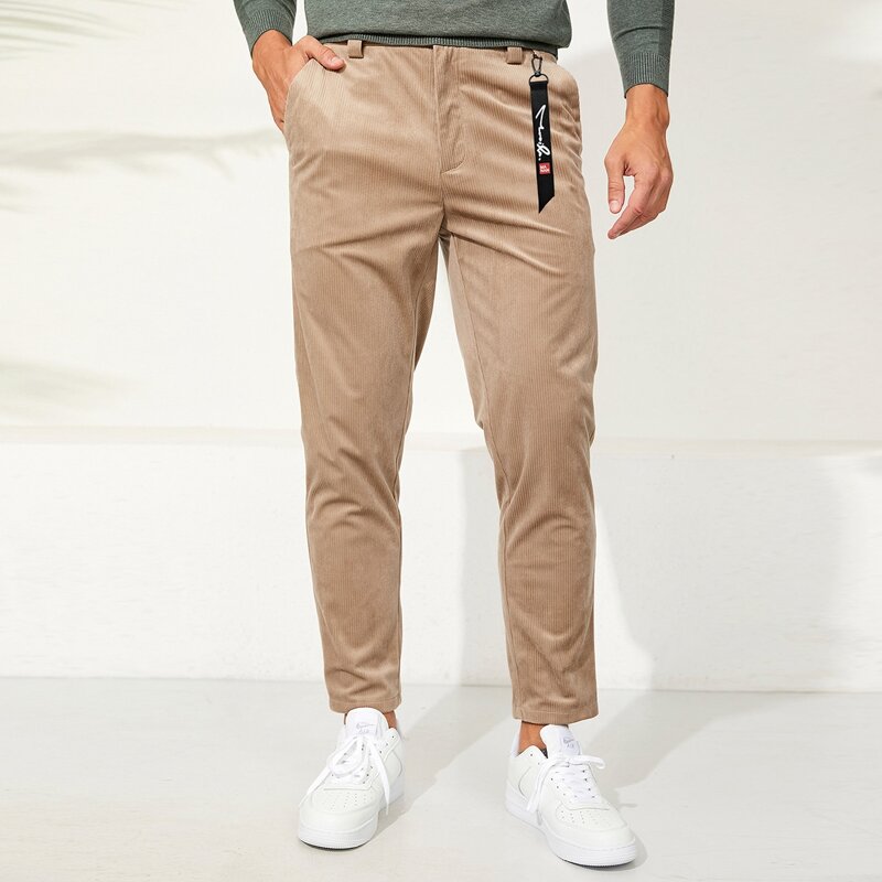

Guys Corduroy Letter Ribbon Pants, Khaki