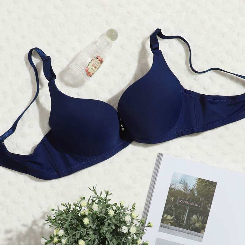

Solid Simple Bra, Navy blue