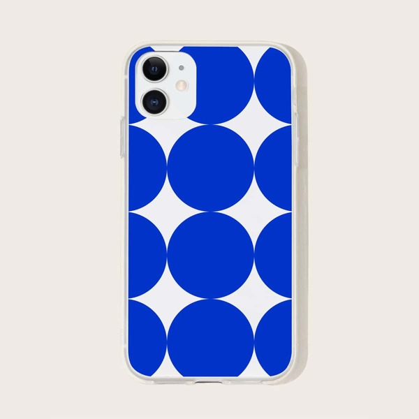 

Circle Print iPhone Case, Blue