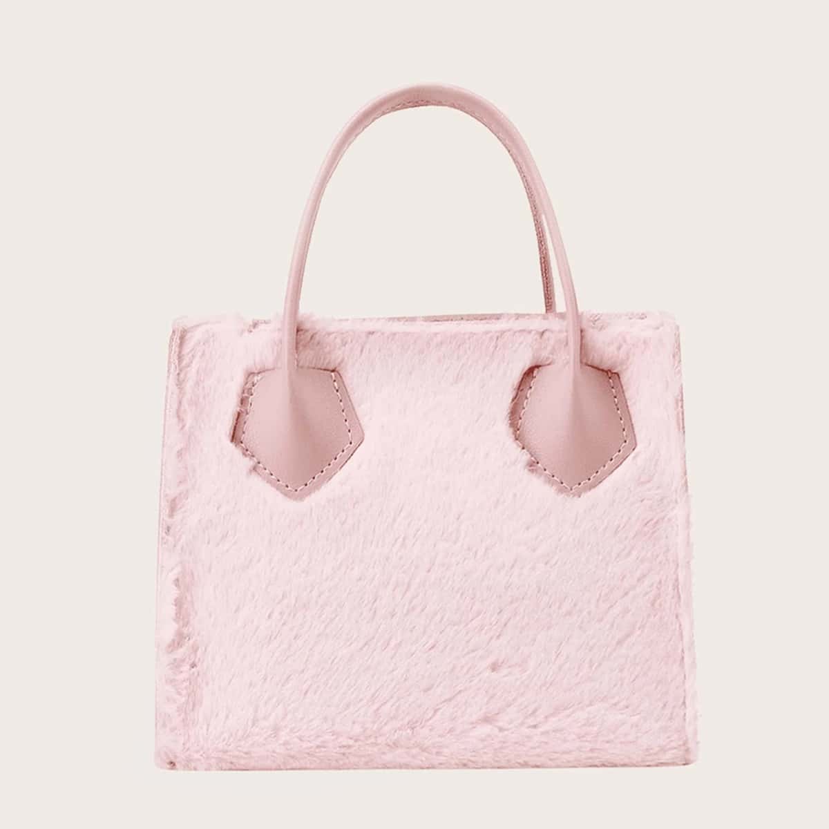 

Faux Fur Fluffy Bag, Pink