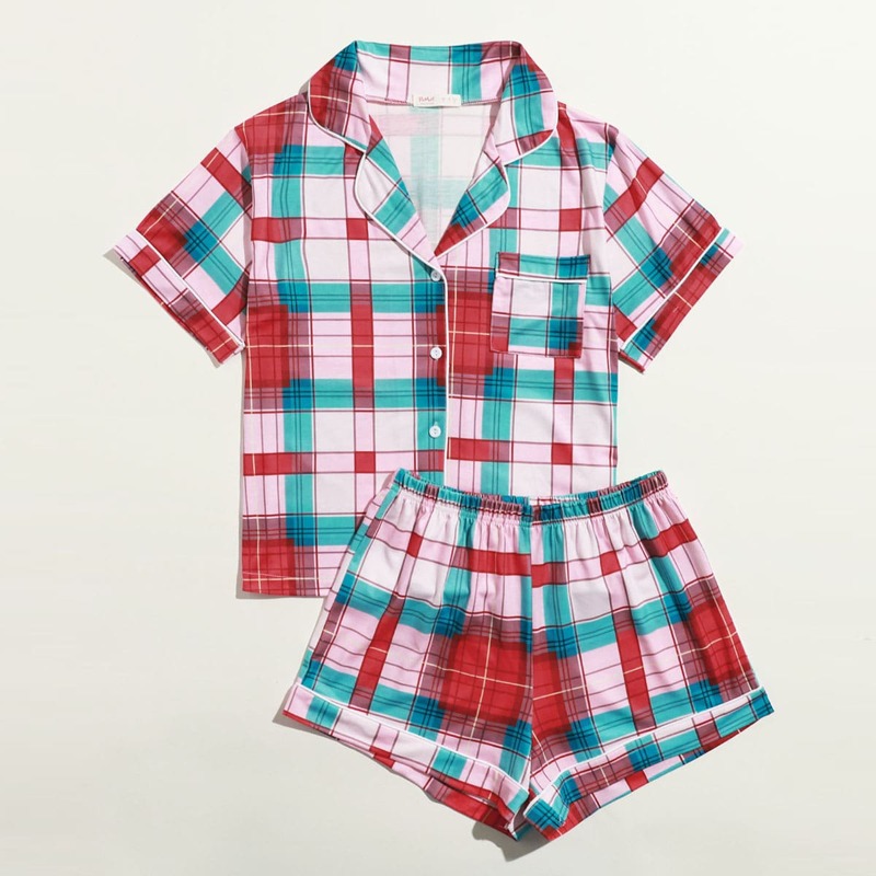

Plaid Shorts PJ Set, Multicolor