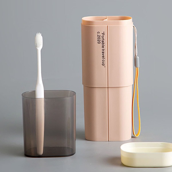 

1pc Toothbrush Travel Storage Box, Pink