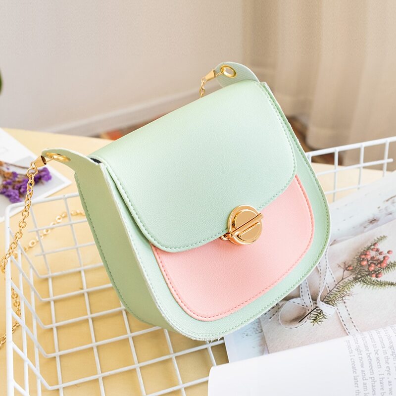 

Colorblock Saddle Bag, Green
