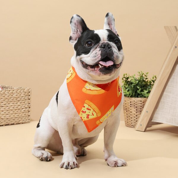 

Pizza Print Dog Bandana, Orange