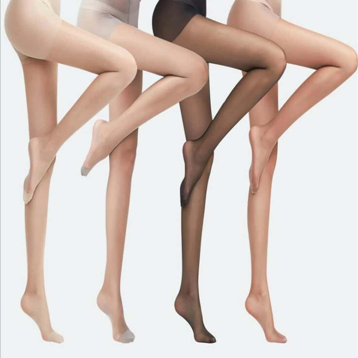 

4pairs Solid Mesh Tights, Multicolor