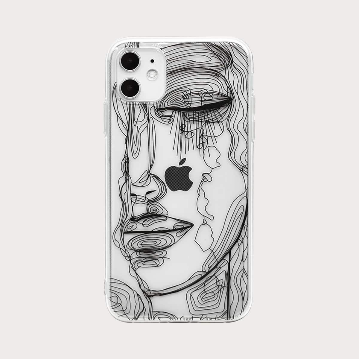 

Abstract Figure iPhone Case, Black and white