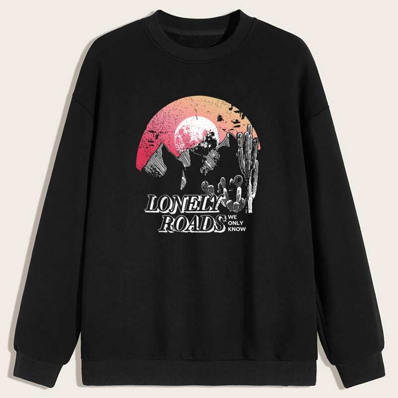 

Guys Letter Graphic Sweatshirt, Black