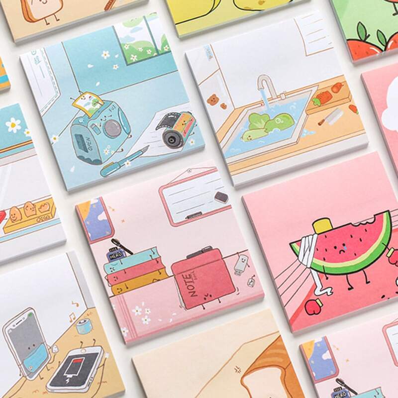 

3pcs Random Cartoon Pattern Sticky Note, Multicolor