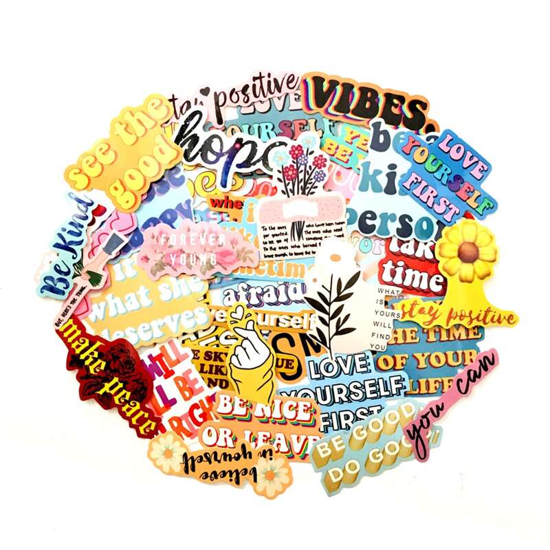 

40pcs Letter Graphic Sticker, Multicolor