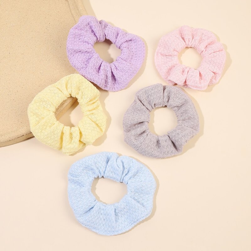 

5pcs Simple Plain Scrunchie, Multicolor