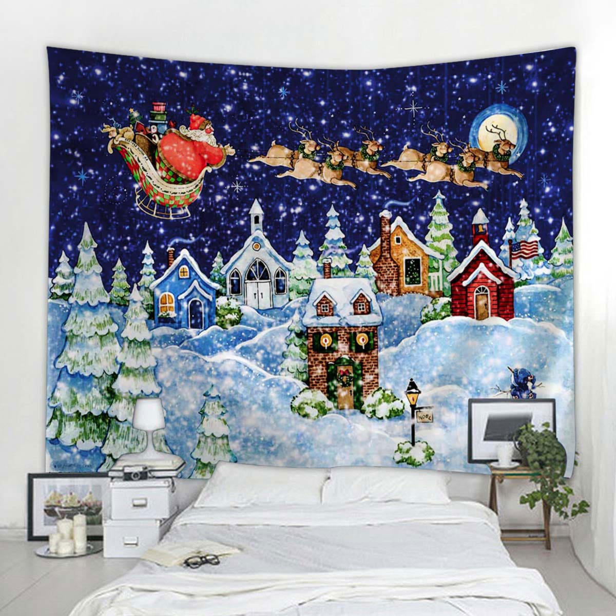 

Christmas Snow Scene Tapestry, Multicolor